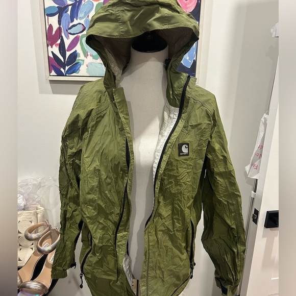 Carhartt green breathable zip up windbreaker jacket size L - Picture 2 of 6